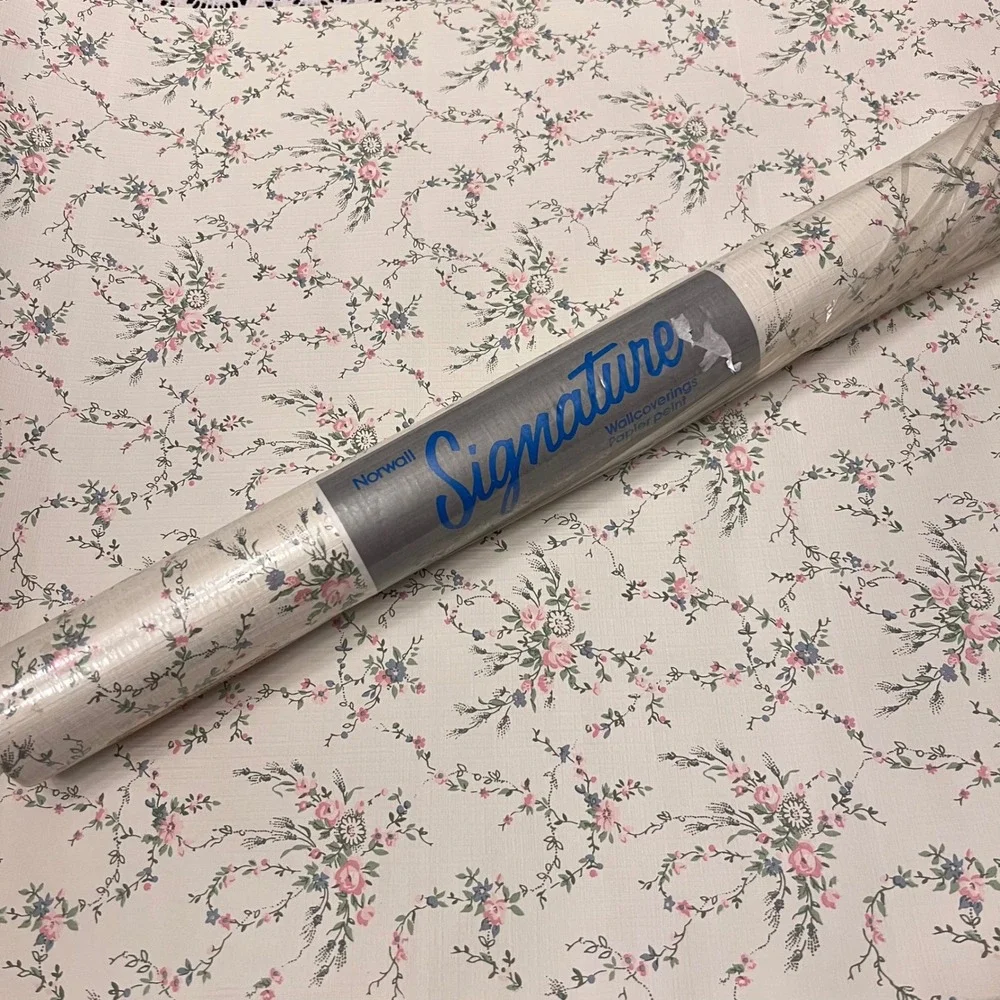 Vintage Norwall Floral Wallpaper | 2 Full Rolls | Cottage Country Feminine